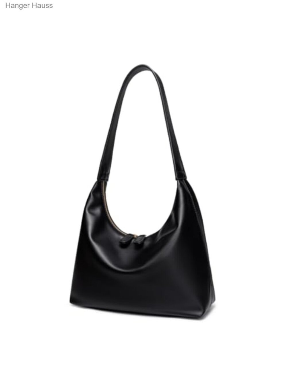 Faux Leather Hobo Bag Women Shoulder Purse Double Zipper Handbag Trendy Tote